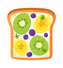 Healthy sandwich with fruit vector illustration