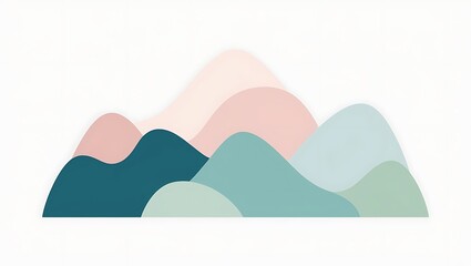 Abstract Pastel Mountain Range Illustration Design