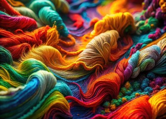 Synthwave-inspired digital painting:  a vibrant, colorful AI-generated abstract artwork with rich textures and a digital tapestry feel.