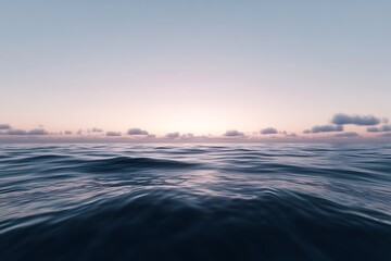 Serene Ocean Sunset: A Tranquil Seascape