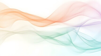 Fototapeta premium Abstract Pastel Waves Flowing Seamlessly Across White Background