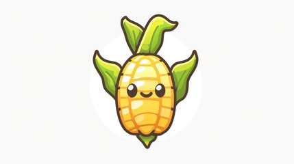 Fototapeta premium Cute Cartoon Corn Illustration