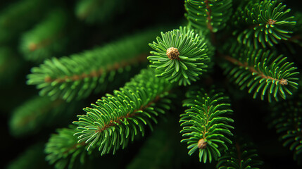 Close-Up of Green Pine Christmas Tree