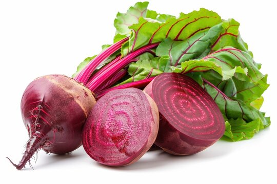 Fresh beetroot on white background with clipping path