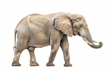 Obraz premium Female African elephant Loxodonta africana isolated on white background
