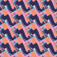 Seamless pattern with abstract hand drawn waves and lines.