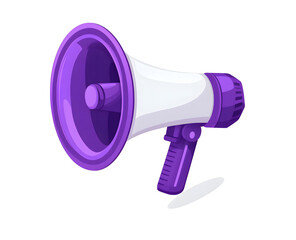 Purple Megaphone and Blank Frame with Abstract Background for Announcements