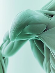 A green and fuzzy image of a human arm with a muscle. Generative AI