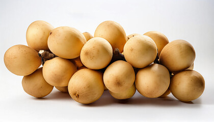 Longkong fruits packed in bags, Illustration of longkong fruits on white background