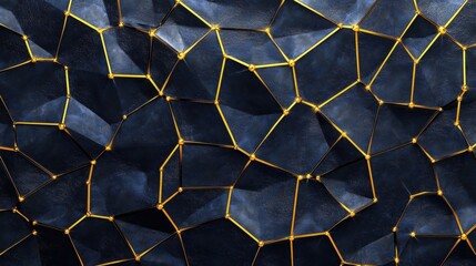 Abstract Dark Blue and Gold Geometric Texture