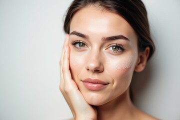 Obraz premium Discover the Beauty of Radiant Skin: Perfect for Skincare Product Advertising, Natural Beauty Promotions, and Wellness Campaigns