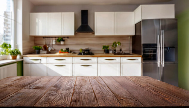 Una mesa en fondo de cocina