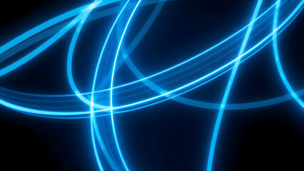 Obraz premium Dark abstract background with blue neon glowing lines