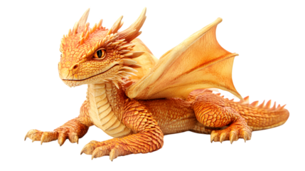 Fantasy dragon, isolated on a white background perfect for mythological and fantasy visuals.