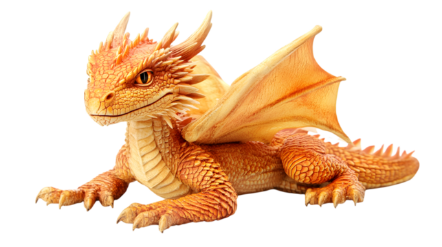 Fantasy dragon, isolated on a white background perfect for mythological and fantasy visuals.