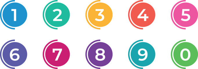 Number infographic circle from one to twelve