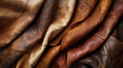 Obraz premium Varied Shades of Luxurious Hand-Crafted Leather Textures