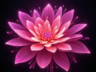 Fototapeta premium Abstract neon pink flower bright psychedelic background