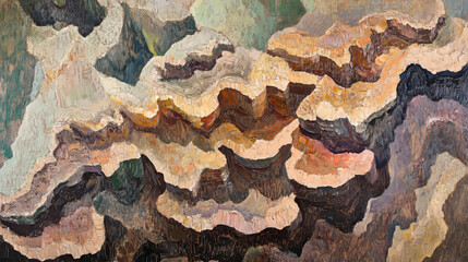 Obraz premium Impressionistic Oil Painting of Coccolith Formations: Ancient Climate Evidence