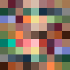 Seamless pattern of squares of different colors. Mocha 2025 color palette. Abstract pixel background. Design for banner, poster, card, cover, party invitation, wallpaper