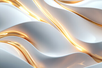 Abstract background with a white and gold marble texture