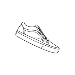a line art drawing of a trendy footwear illustration