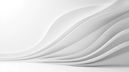 Obraz premium Elegant Soft Curves on a Clean White Surface Creating a Minimalistic Background Ideal for Modern Design, Advertising, and Abstract Art Applications