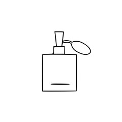a line art drawing of a perfume bottle icon