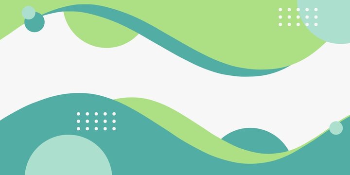Abstract white empty background with decorative green waves. Large copy space area for text.