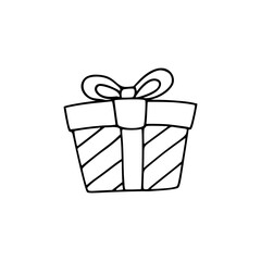 cartoon of a gift box with ribbon