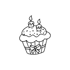 cartoon of a birthday cupcake