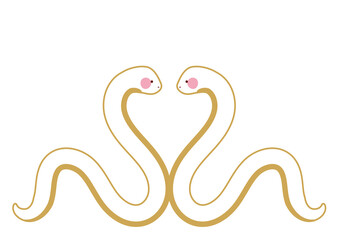 向かい合う白蛇