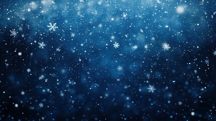Obraz premium Falling Snowflakes on a Dark Blue Background