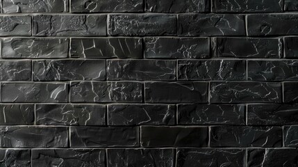 A textured black stone wall with a modern design, suitable for interior decoration.