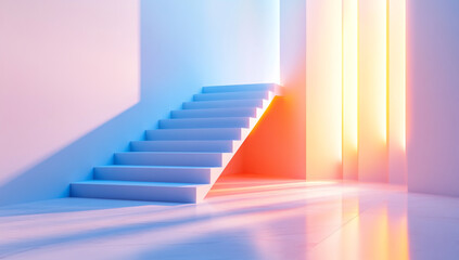 Obraz premium Abstract background with modern geometric shapes and light beams