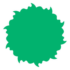 シンプルな緑のメラメラした丸いフレーム