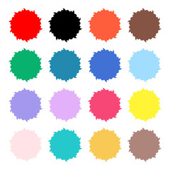 シンプルなメラメラした丸いフレームのセット