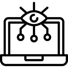 computer vision icon illustration design with outline