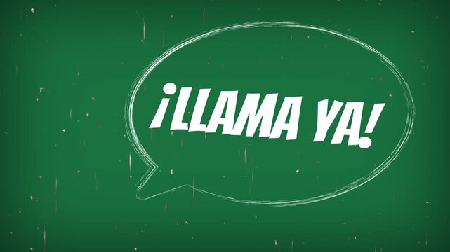 Mensaje: "Lama ya"en una burbuja de discurso fondo de pizarr&oacute;n verde
