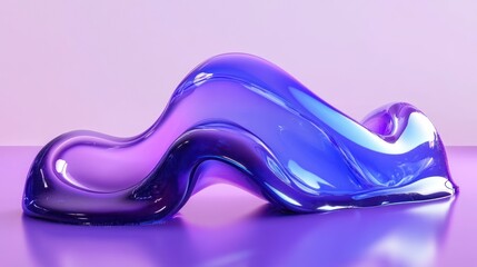 Abstract Purple and Blue Glass Sculpture Design
