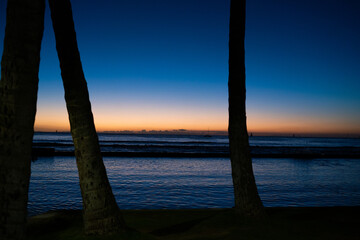 Hawaii Waikiki beach,sunset