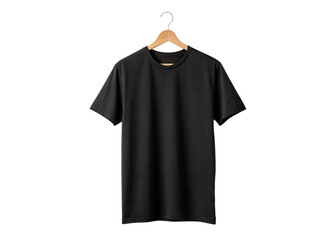 black t-shirt on a hanger png isolated