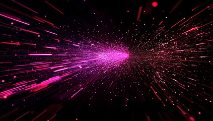 Obraz premium Abstract digital background with bright lines and dots, creating an immersive cyberpunk atmosphere.
