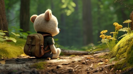 A photo of a 3D character taking a moment to meditation