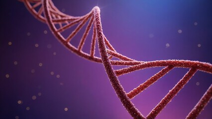Fototapeta premium Stunning 3D Render of DNA Double Helix Structure: A Close-Up View of Genetic Code