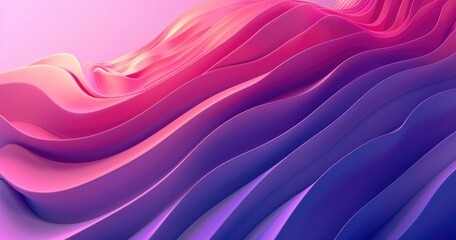 Obraz premium Abstract waves in gradient colors create a soothing visual effect.
