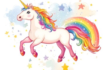 Cute Cartoon Unicorns isolated on white background. Vector illustration for coloring books
horse, children, graphic, fantasy, pony, mane, rainbow, dream, fairy, mammal, mythology, print, silhouette, 