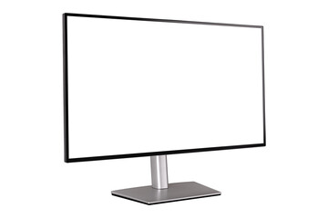 Smart monitor with blank screen isolated on white background.