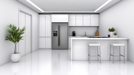 Modern White Kitchen Interior Design | Minimalism