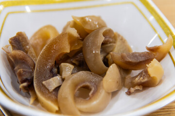 boiled pork slice on the dish